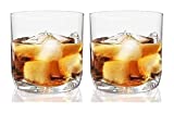 ZIXIAN Decantador de aireador Decantador de whisky Decantador de whisky de 12.5 oz Vasos dobles de estilo antiguo, Base de sangría para el pulgar, Vajilla para lavavajillas, Ideal para Bourbon & Scotch HomesBars Juego de 2 Decantador de vino